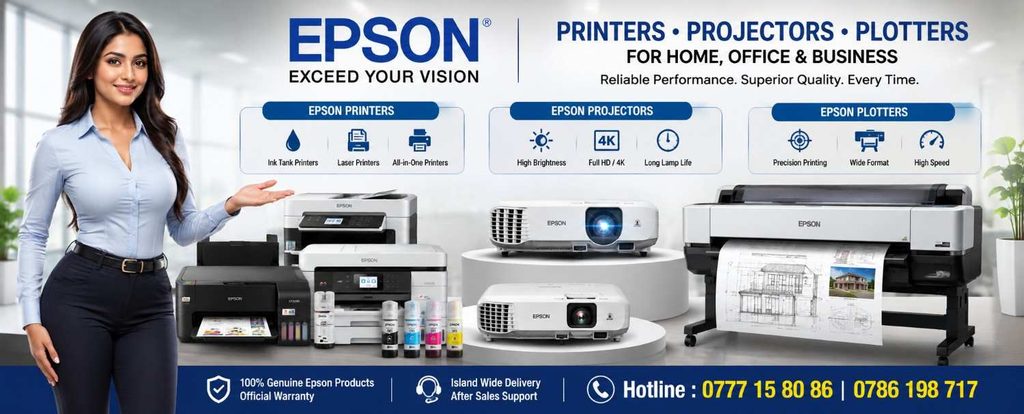Sri Lanka Epson Printer, Epson Projectors, Epson Plotters 2026 Price List